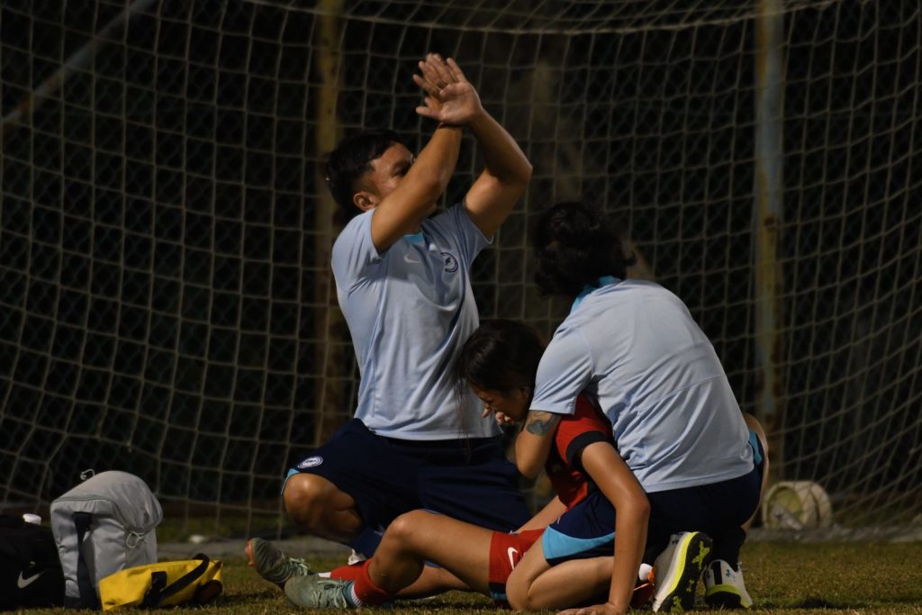 national football physiotherapist covering national football soccer match